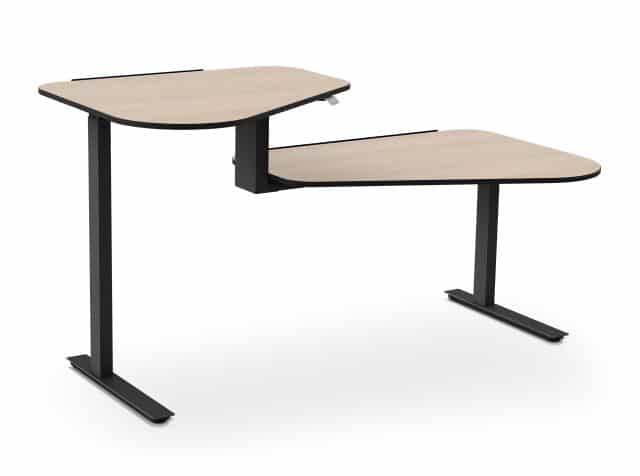 Aeris Active Office Desk Zwart Eiken Hoge Tafel Links