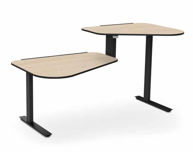 Aeris Active Office Desk Zwart Eiken Hoge Tafel Rechts