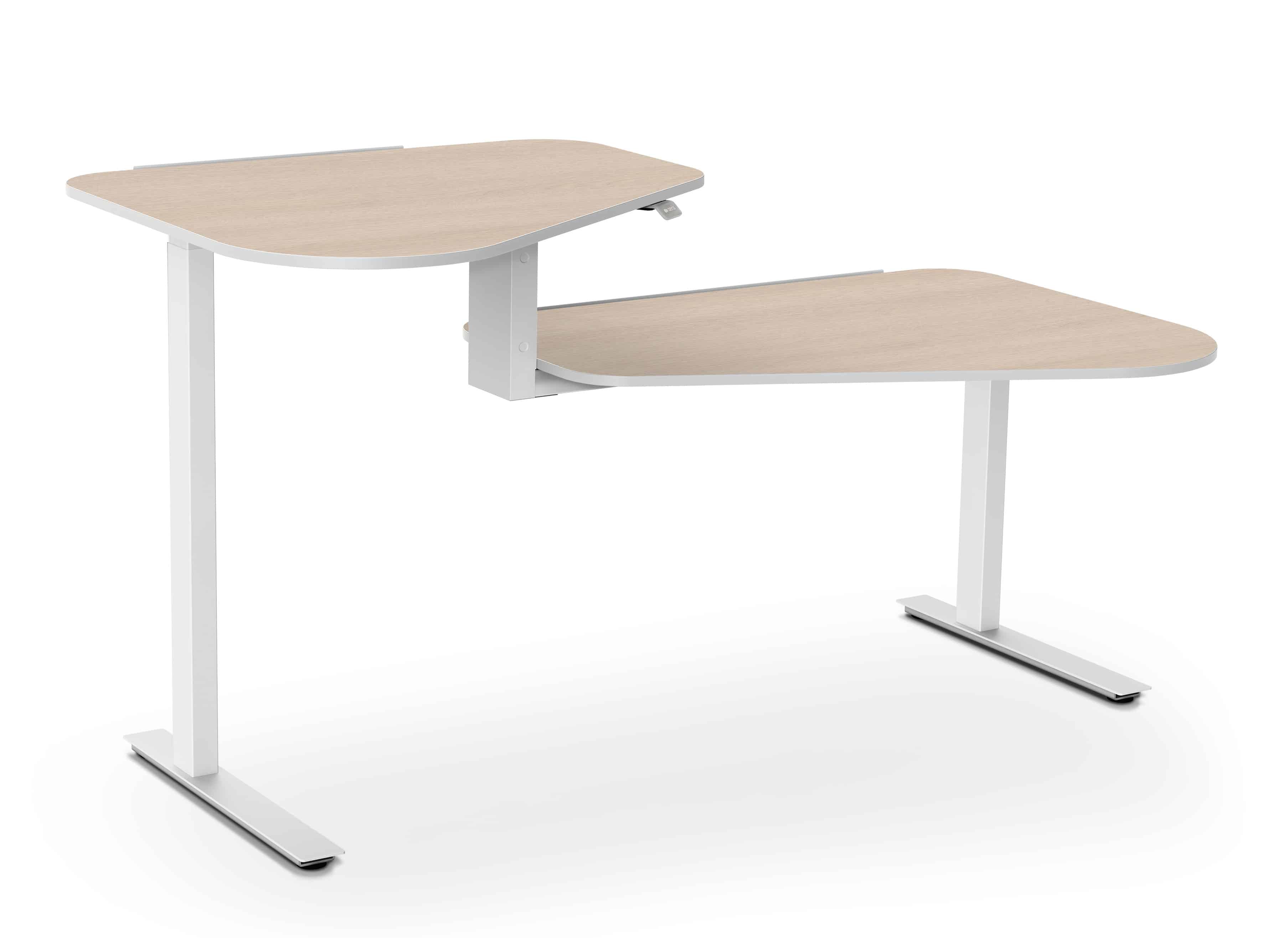 Aeris Active Office Desk Wit Eiken Hoge Tafel Links