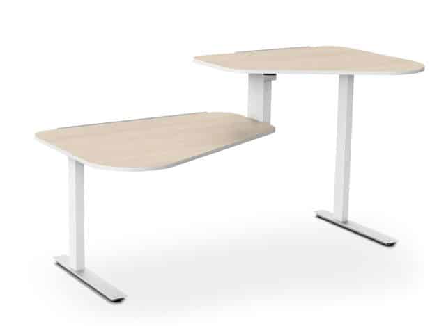 Aeris Active Office Desk Wit Eiken Hoge Tafel Rechts